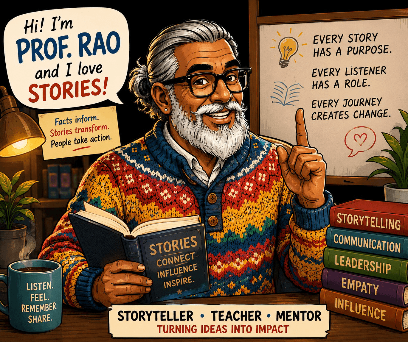 The Professor introducing a comic